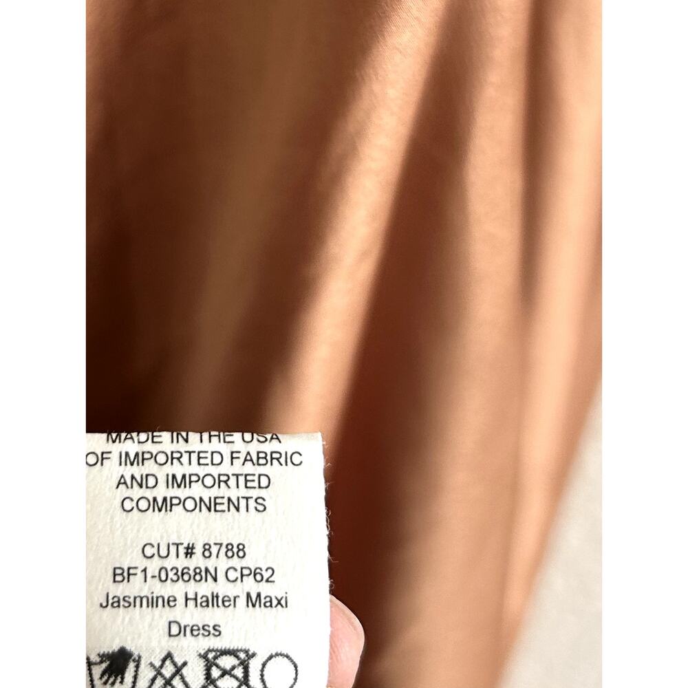 Show Me Your Mumu Jasmine Halter Maxi Dress in Copper Luxe Satin L NWT - Picture 9 of 10